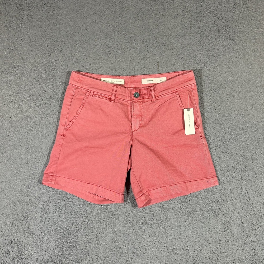 NWT Pilcro and the Letterpress Hyphen Shorts Womens 26 Coral Pink Chino 3996